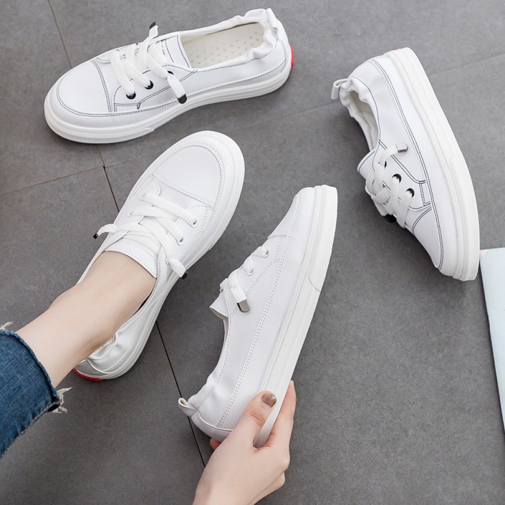 Flying Woven Sports Shoes Female Breathable White Shoes Summer New Student Running Board Shoes