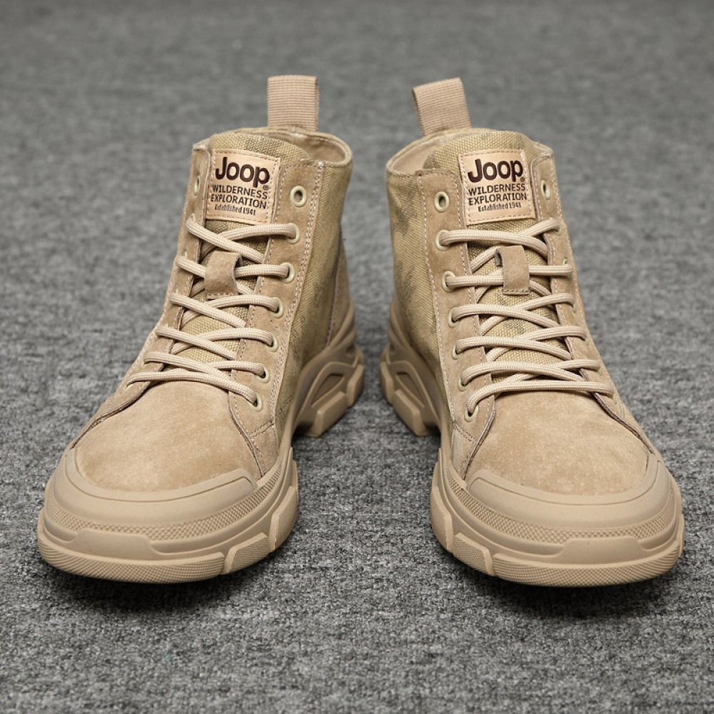 Autumn New Men's Mid-Top High-Top Leather Trendy Shoes Short Leather Boots