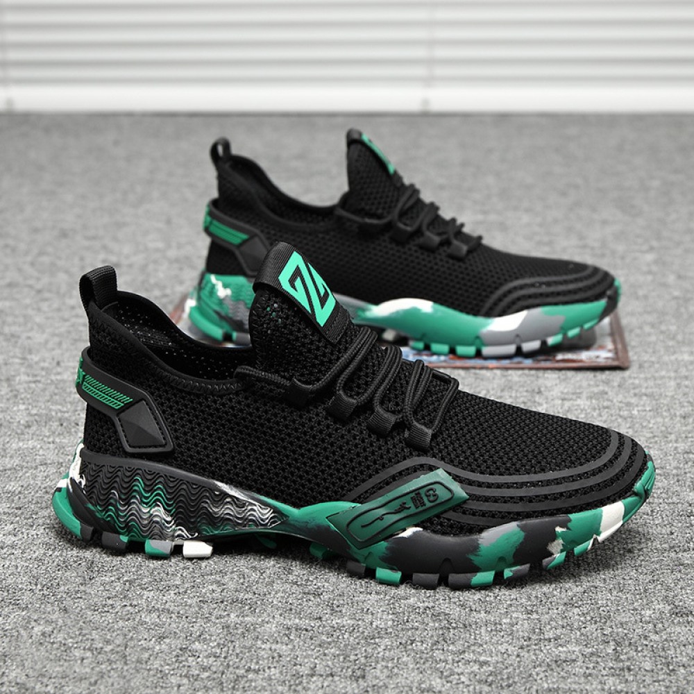 Summer New Breathable Flying Shoes Casual Trendy Shoes Men's Sports Style Single Shoes